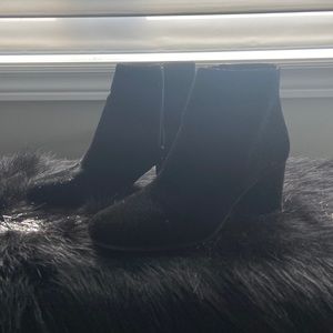 Black velour booties. Never worn